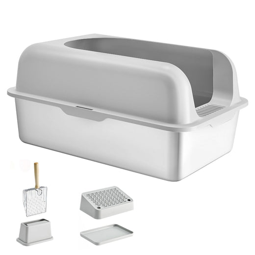 VEVOR Cat Litter Box, 6 Inches Deep, XL Extra Large Stainless Steel Cat
