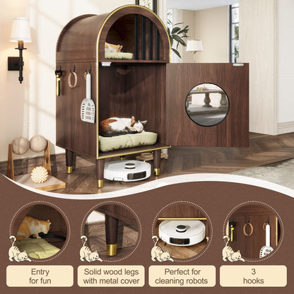 Cat Litter Box Enclosure, 2-in-1 Condo Cat Bed, Cat Shelter