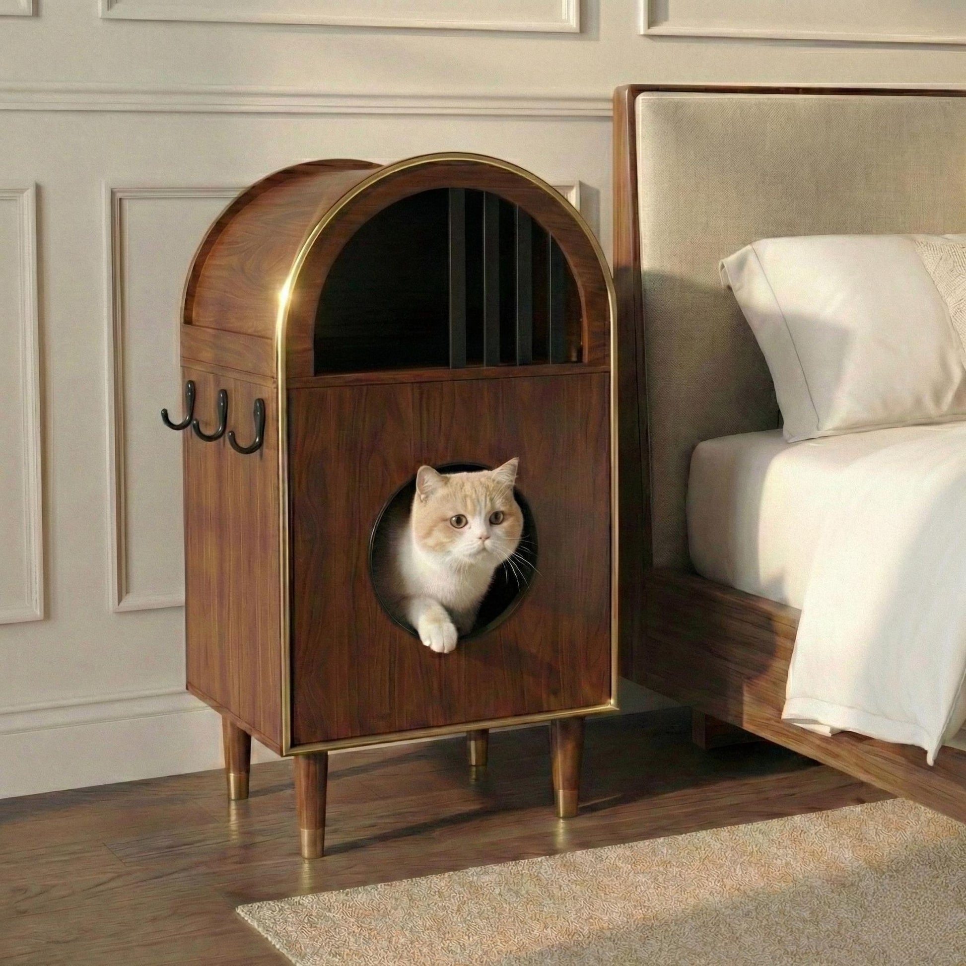 Cat Litter Box Enclosure, 2-in-1 Condo Cat Bed, Cat Shelter