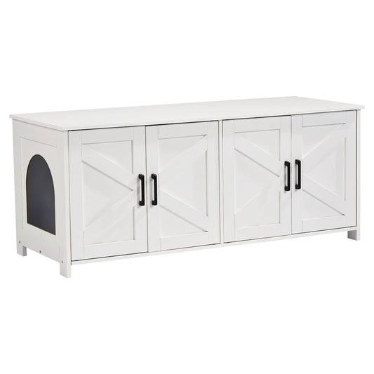 Cat Litter Box Enclosure for 2 Cats, Litter Box Furniture Hidden