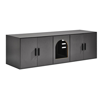 Cat Litter Box Enclosure for 2 Cats, Litter Box Furniture Hidden