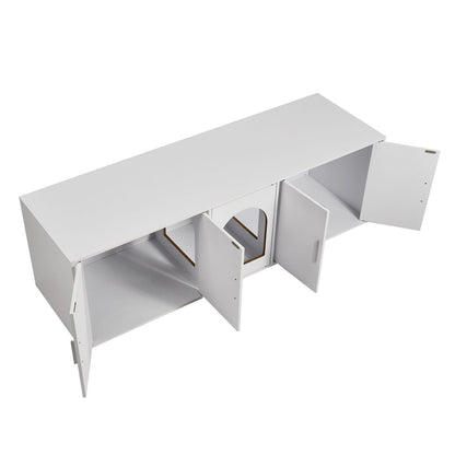 Cat Litter Box Enclosure for 2 Cats, Litter Box Furniture Hidden