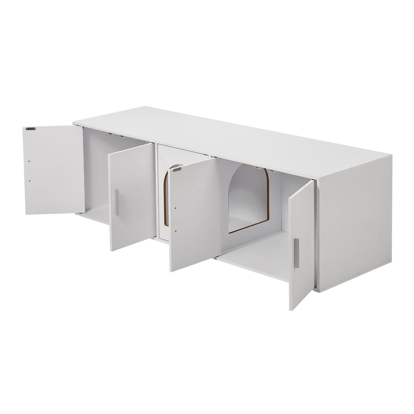 Cat Litter Box Enclosure for 2 Cats, Litter Box Furniture Hidden