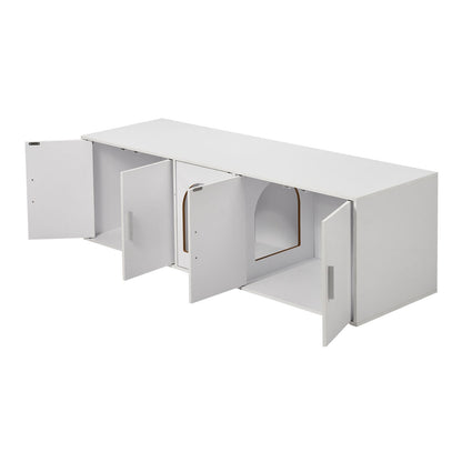 Cat Litter Box Enclosure for 2 Cats, Litter Box Furniture Hidden