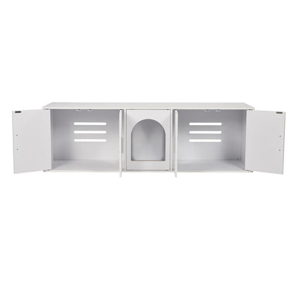 Cat Litter Box Enclosure for 2 Cats, Litter Box Furniture Hidden