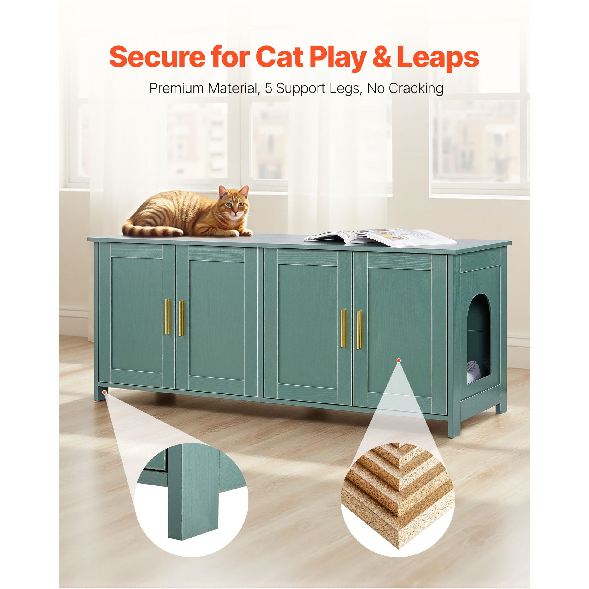 Cat Litter Box Enclosure for Multi Cats, 47.2 in Hidden Litter Box