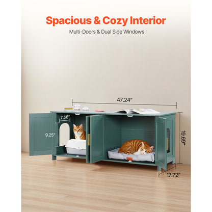 Cat Litter Box Enclosure for Multi Cats, 47.2 in Hidden Litter Box