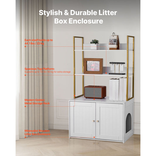 Cat Litter Box Enclosure Furniture, 27.6 in Hidden Litter Box