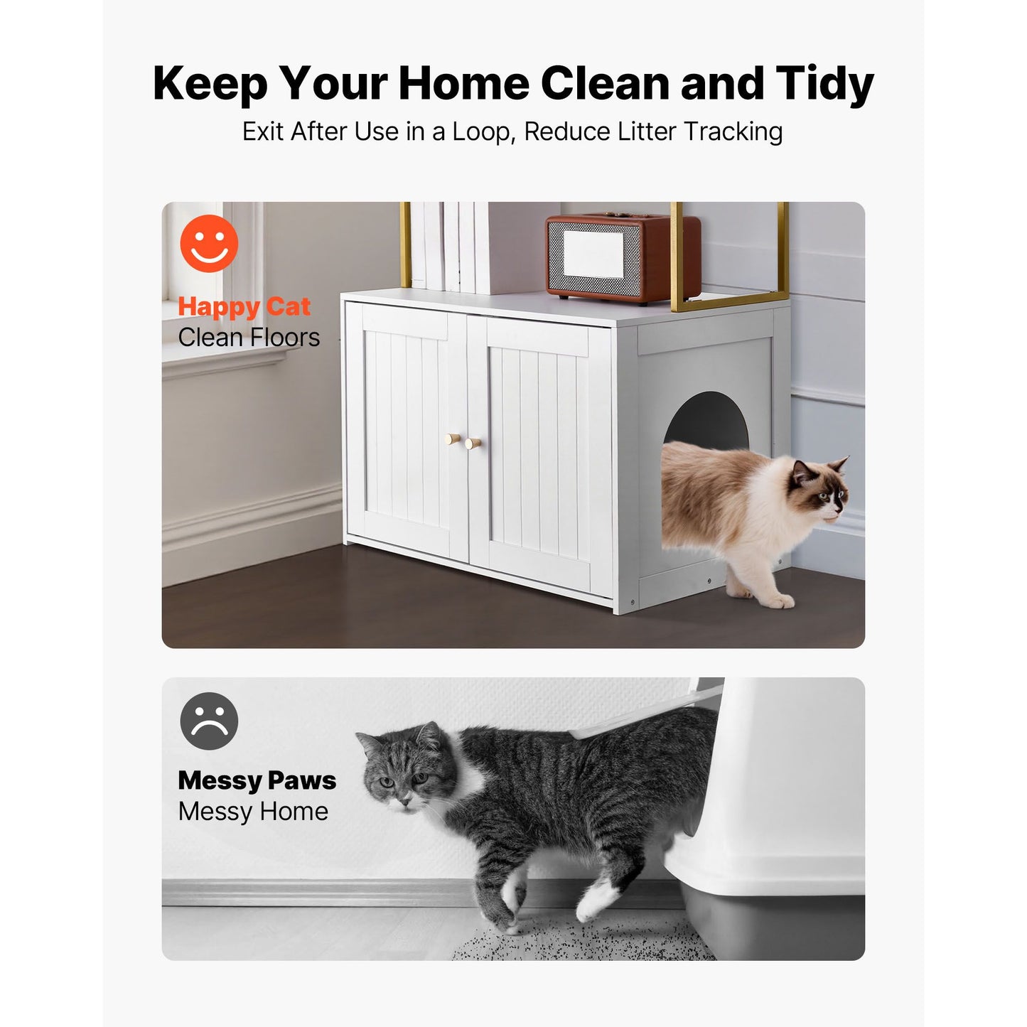 Cat Litter Box Enclosure Furniture, 27.6 in Hidden Litter Box