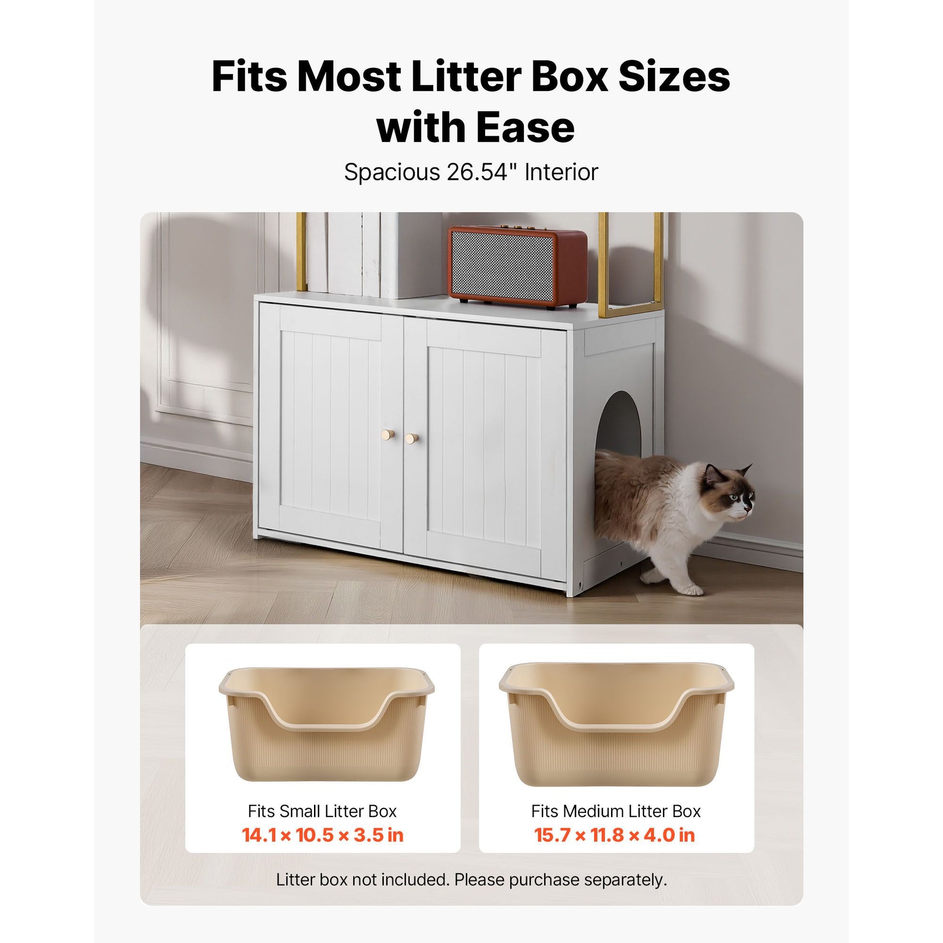 Cat Litter Box Enclosure Furniture, 27.6 in Hidden Litter Box