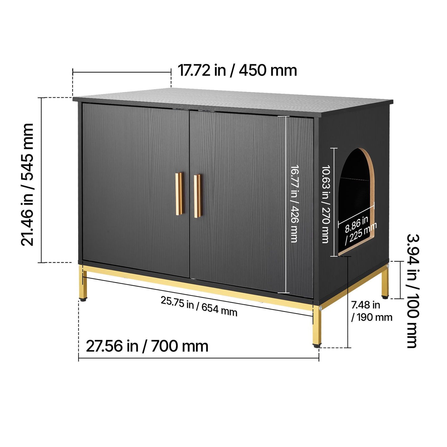 Cat Litter Box Enclosure Furniture, 27.6 in Hidden Litter Box