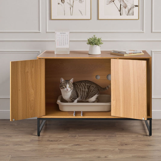 Cat Litter Box Enclosure Furniture, 31.5 in Hidden Litter Box