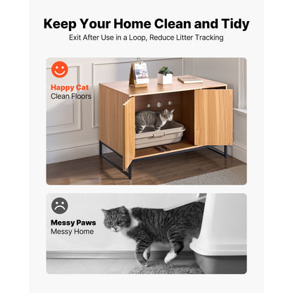 Cat Litter Box Enclosure Furniture, 31.5 in Hidden Litter Box