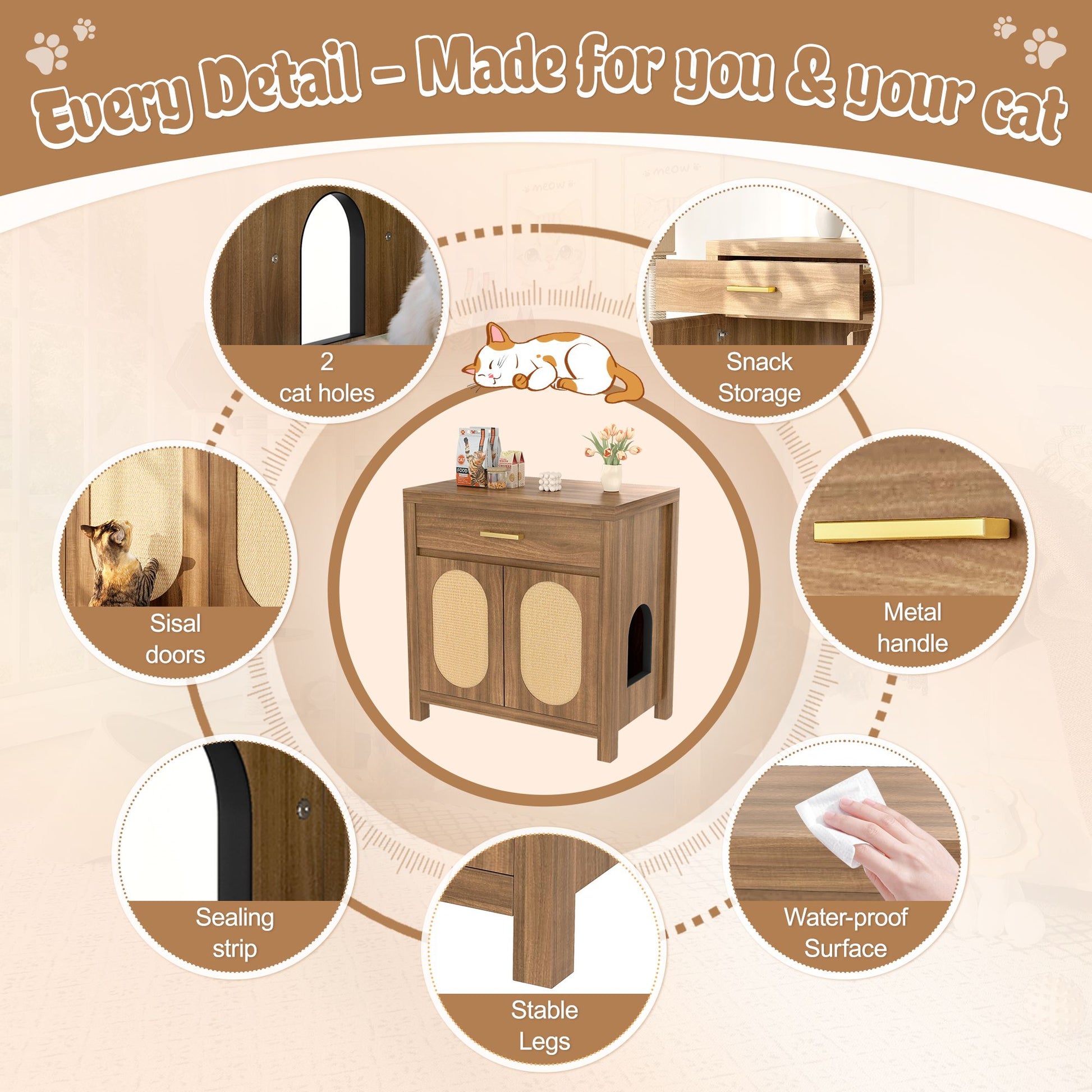 Cat Litter Box Enclosure, Hidden Cat Litter Box Furniture