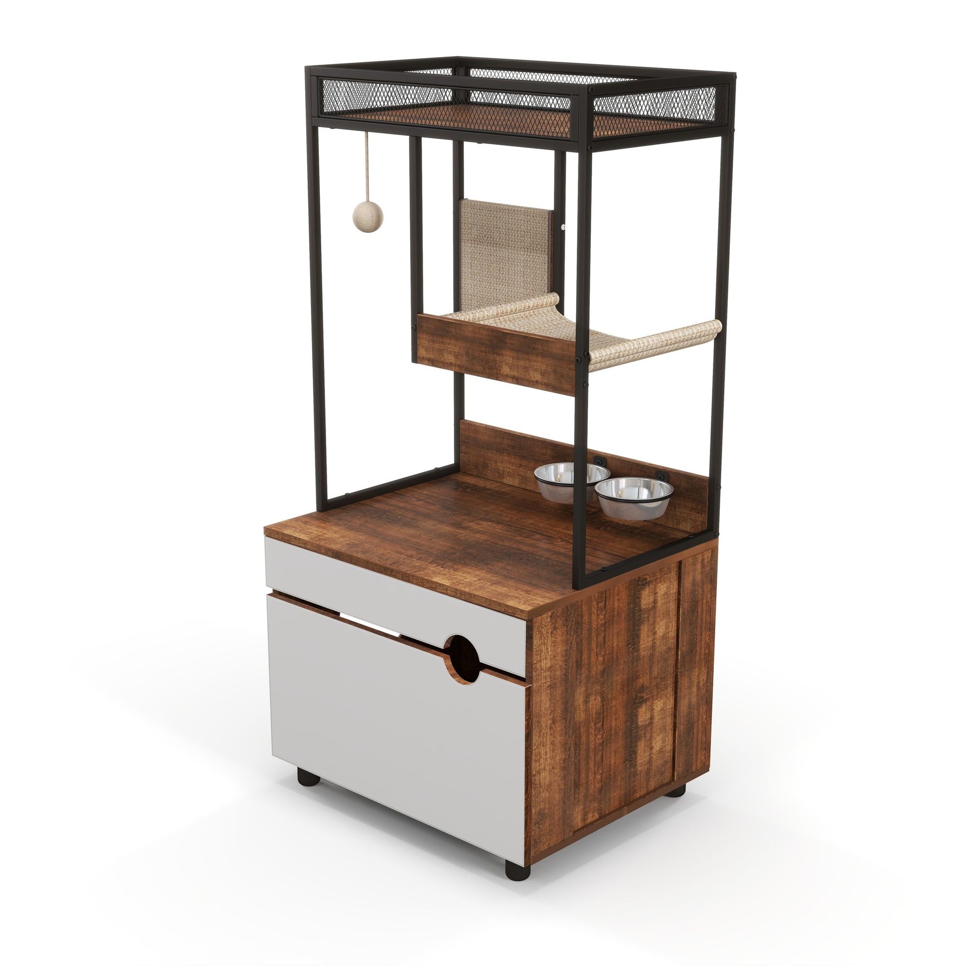 Cat Litter Box Enclosures with Cat Tree Tower, Cat Furniture,Cat