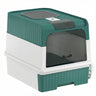 Cat Litter Box Hooded Cat Litter Tray with Drawer Pan Front Entry &
