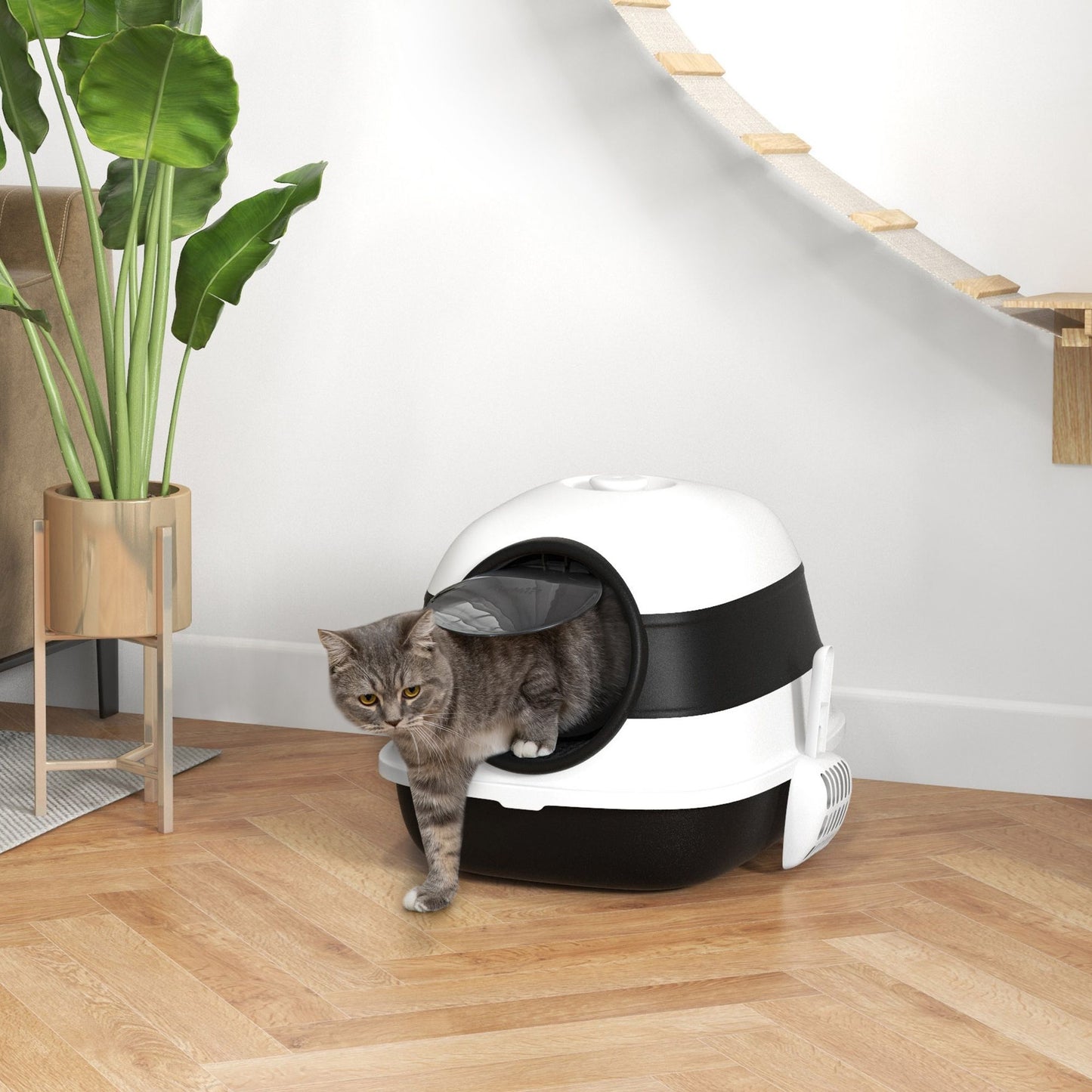 Cat Litter Box with Lid, Covered Litter Box with High Sides