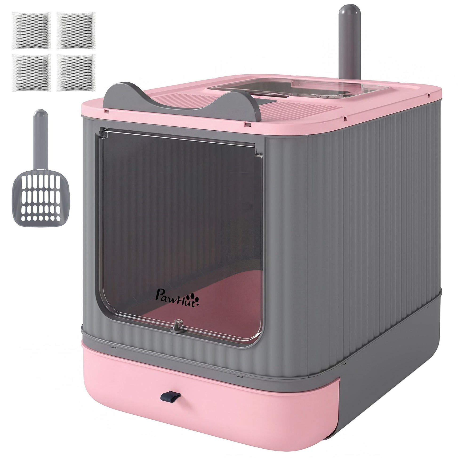 Cat Litter Box with Lid, Enclosed Litter Box for Medium Cats