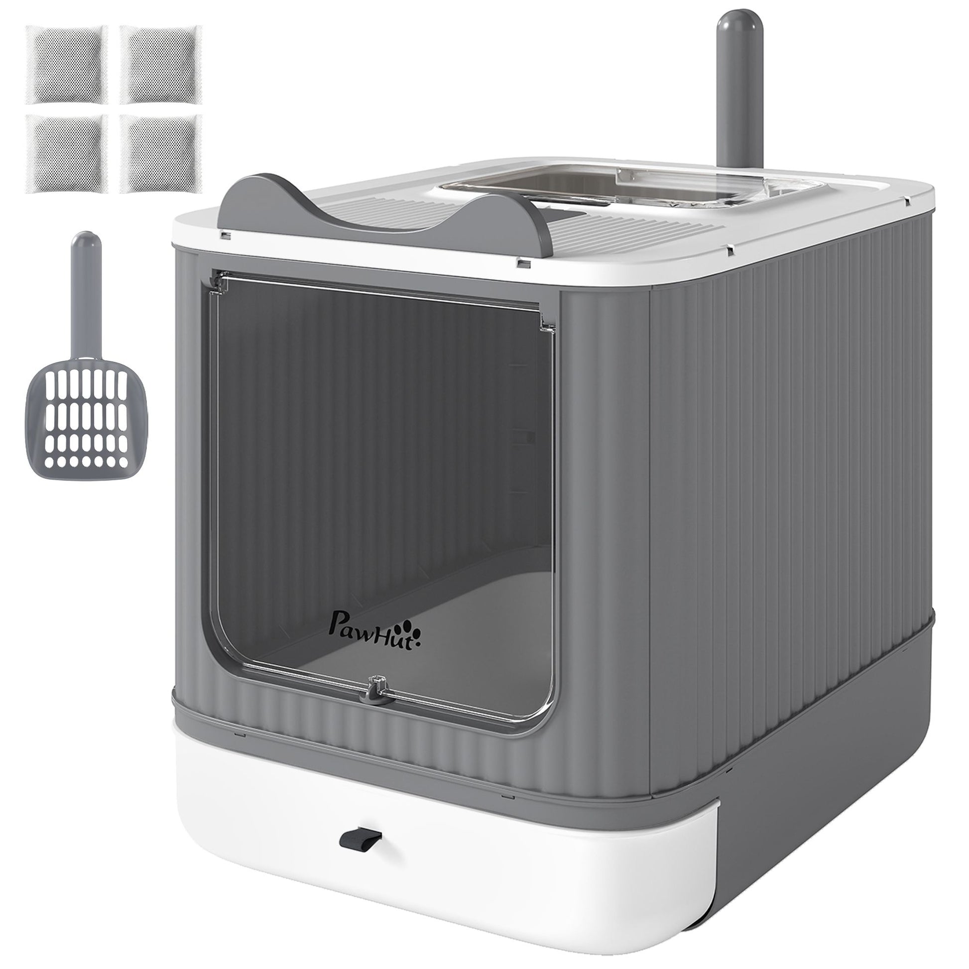 Cat Litter Box with Lid, Enclosed Litter Box for Medium Cats