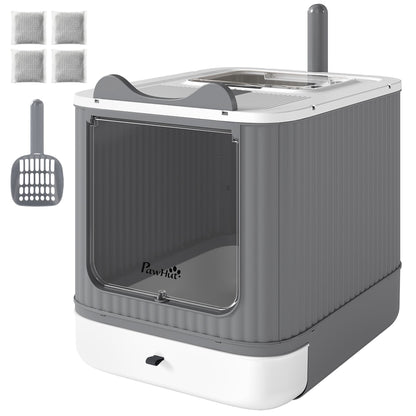 Cat Litter Box with Lid, Enclosed Litter Box for Medium Cats