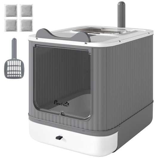Cat Litter Box with Lid, Enclosed Litter Box for Medium Cats