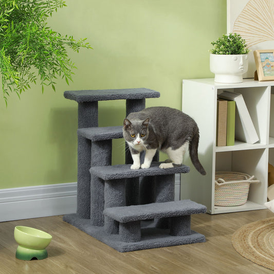 Cat Scratching Post 25 4-Step Carpeted Pet Stairs High Beds Sofas