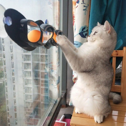Cat Toys Track Window Suction Cups Toy Ball Scratch Plastic Ping