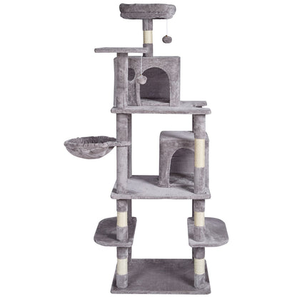 Cat Tree for Indoor Cats, 68.5" Cat Tower with 2 Cat Condos, Sisal