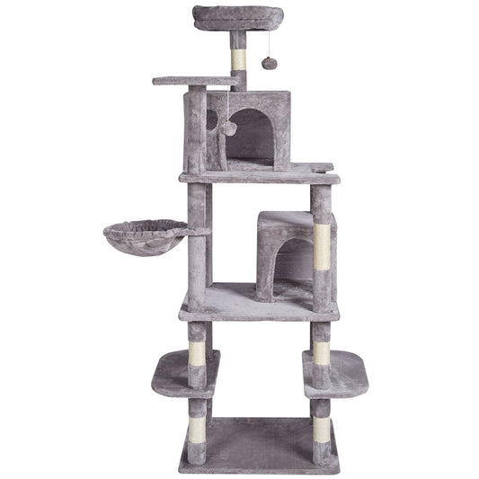 Cat Tree for Indoor Cats, 68.5" Cat Tower with 2 Cat Condos, Sisal