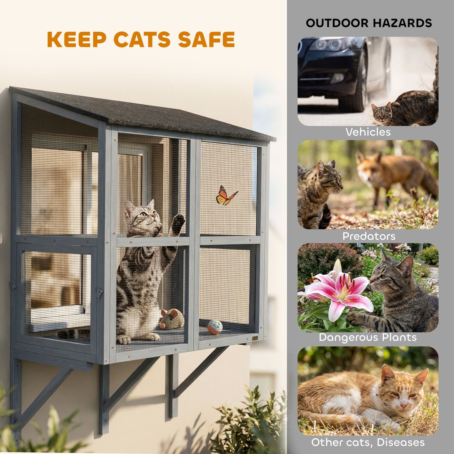 Catio Outdoor Cat Enclosure Outdoor Window Box Cat House