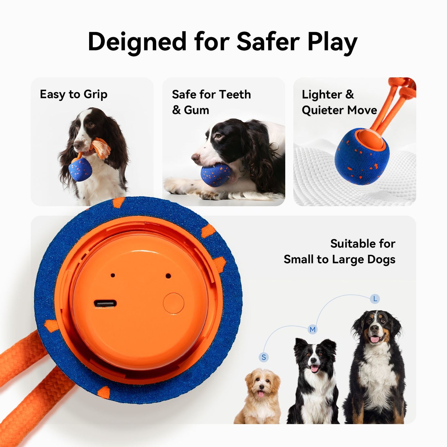 Interactive Dog Toy, Wicked Ball Rolly, Automatic Move, E-TPU