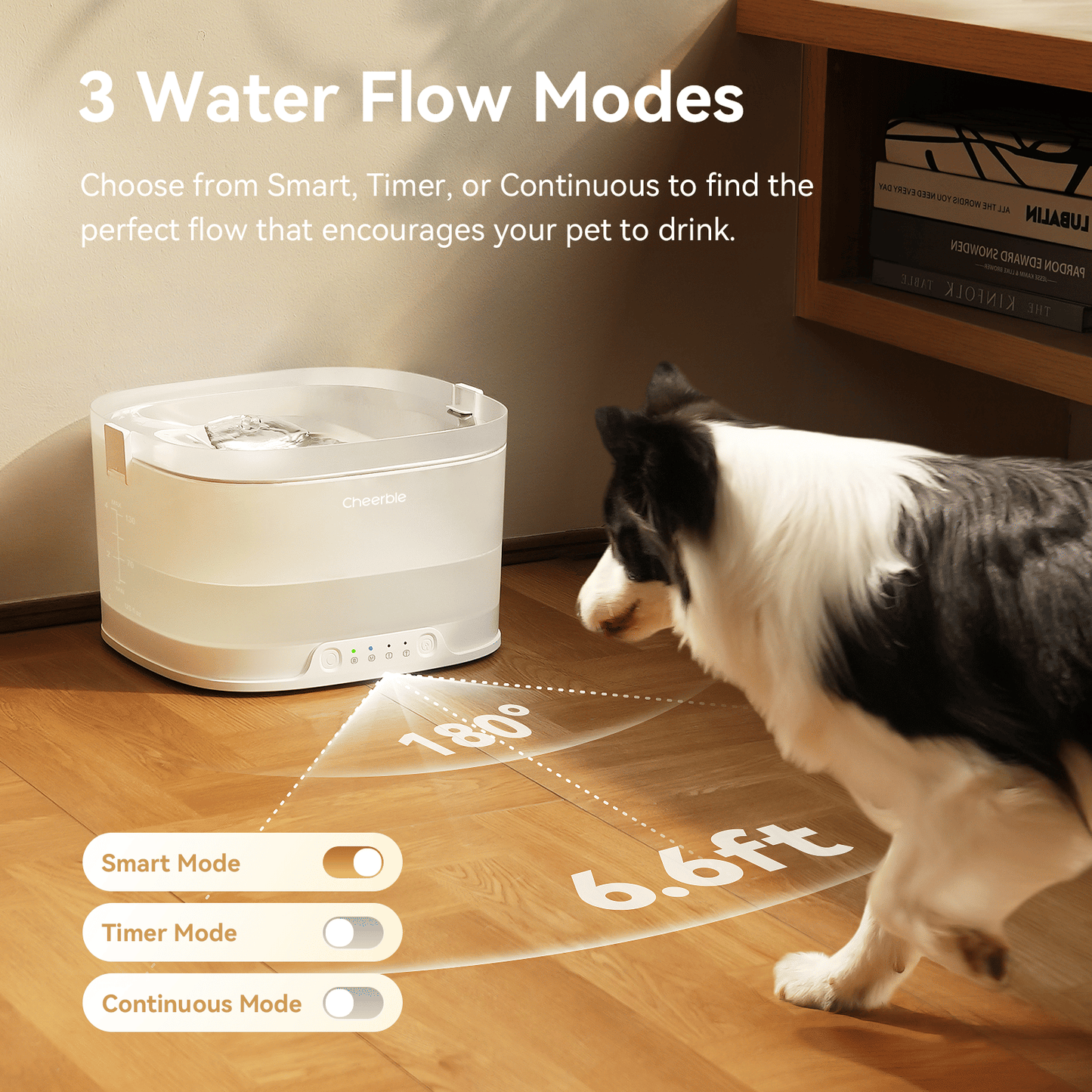 Pumpless Dog Water Elfin Fountain, Wireless Pet Fountain Battery