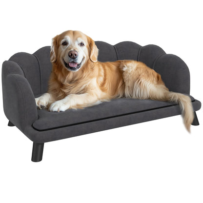 Comfortable Large Dog Couch Charcoal Gray with Foam Cushioning