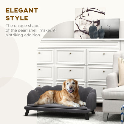 Comfortable Large Dog Couch Charcoal Gray with Foam Cushioning