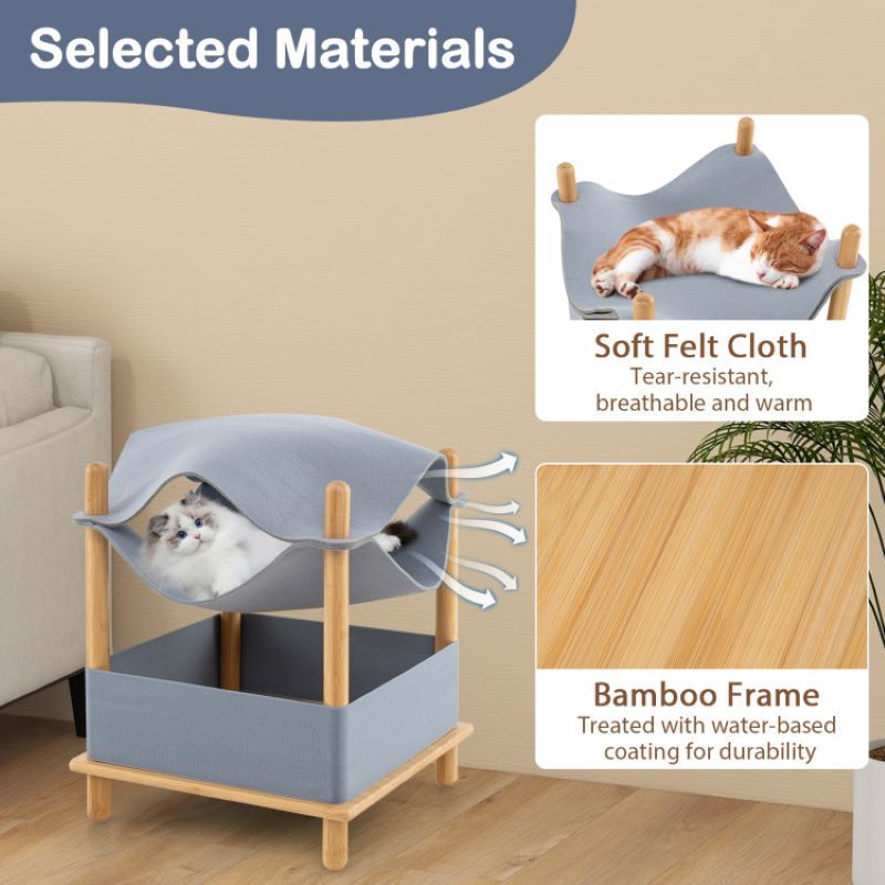 Creative Cat House with Semi-Enclosed Condo