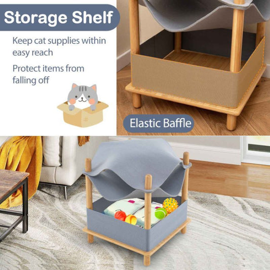 Creative Cat House with Semi-Enclosed Condo