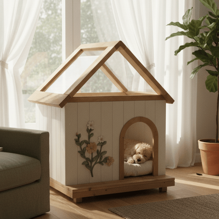 Daisy FSC-Certified Cedar Cat House with Acrylic Roof – Indoor