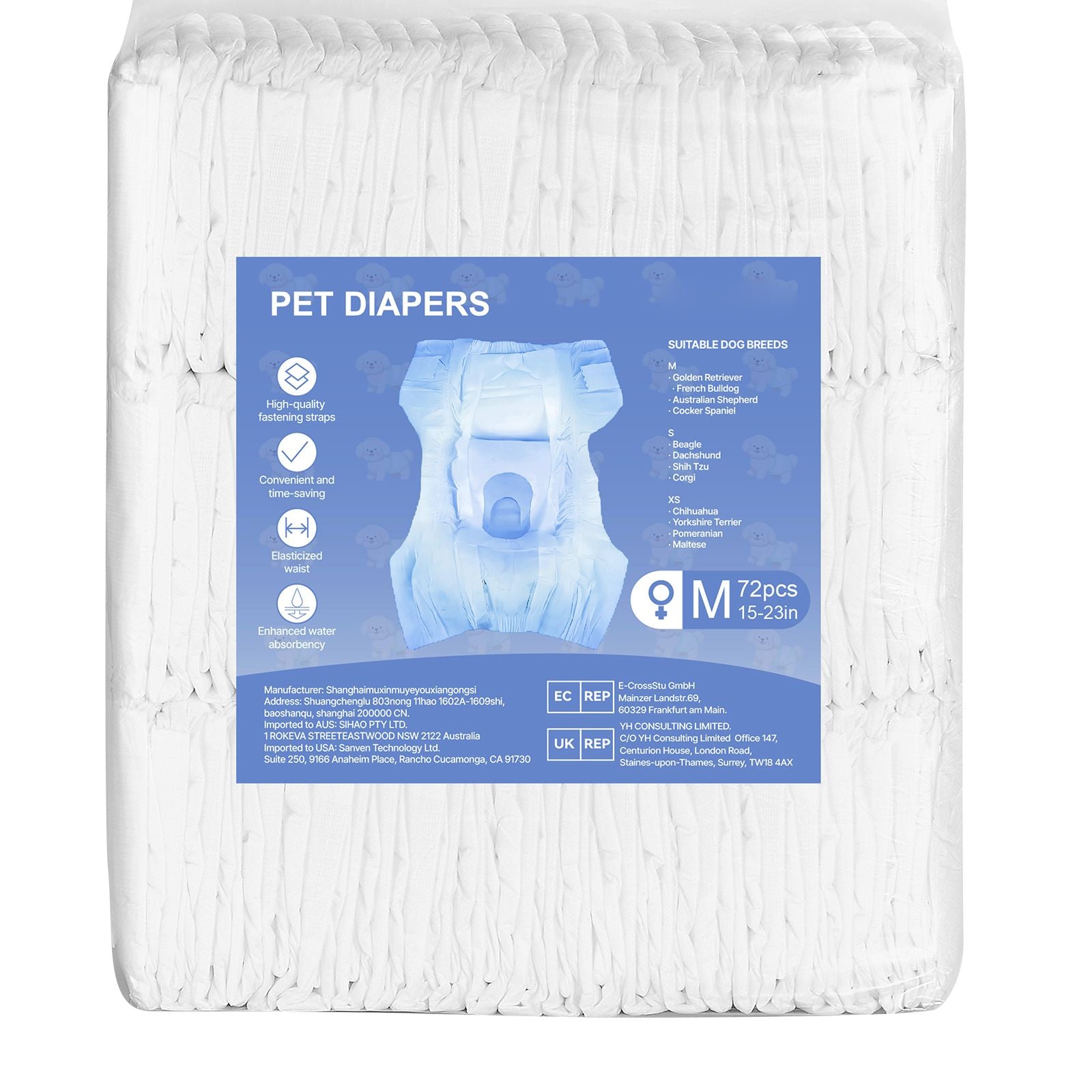 Disposable Dog Diapers, Super Absorbent Female Dog Diapers, 360°