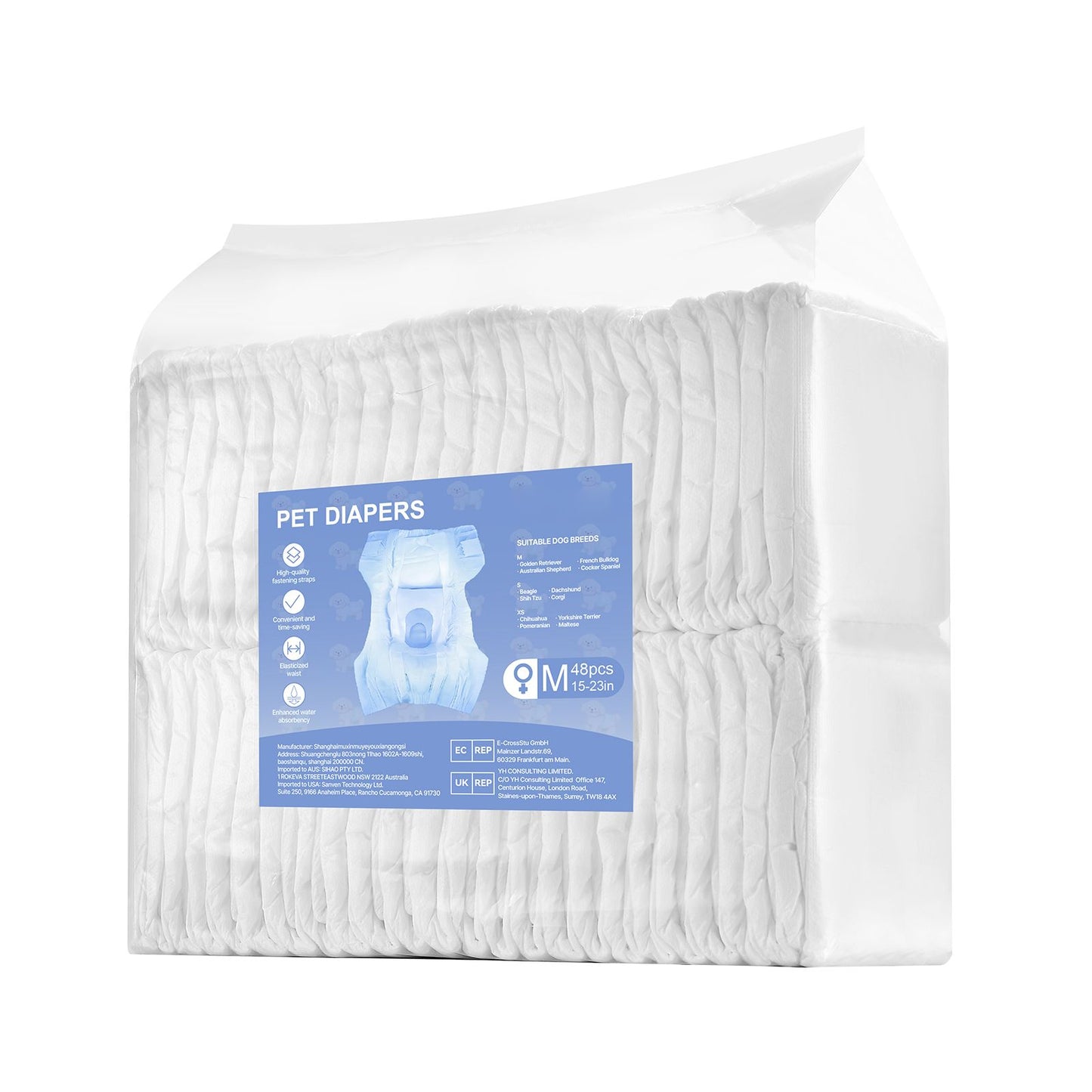 Disposable Dog Diapers, Super Absorbent Female Dog Diapers, 360°