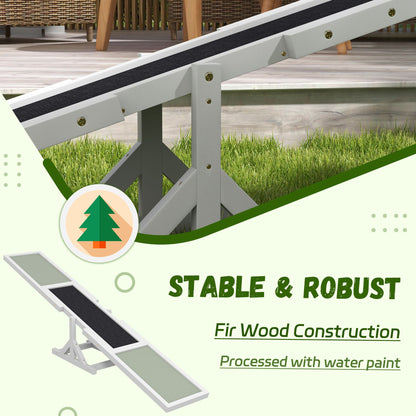 Dog Agility Equipment Wooden Seesaw White for Training and Exercise