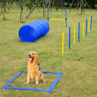 Dog Agility Tools 4PCS Set PE Jumps Stop Box Outdoor Training