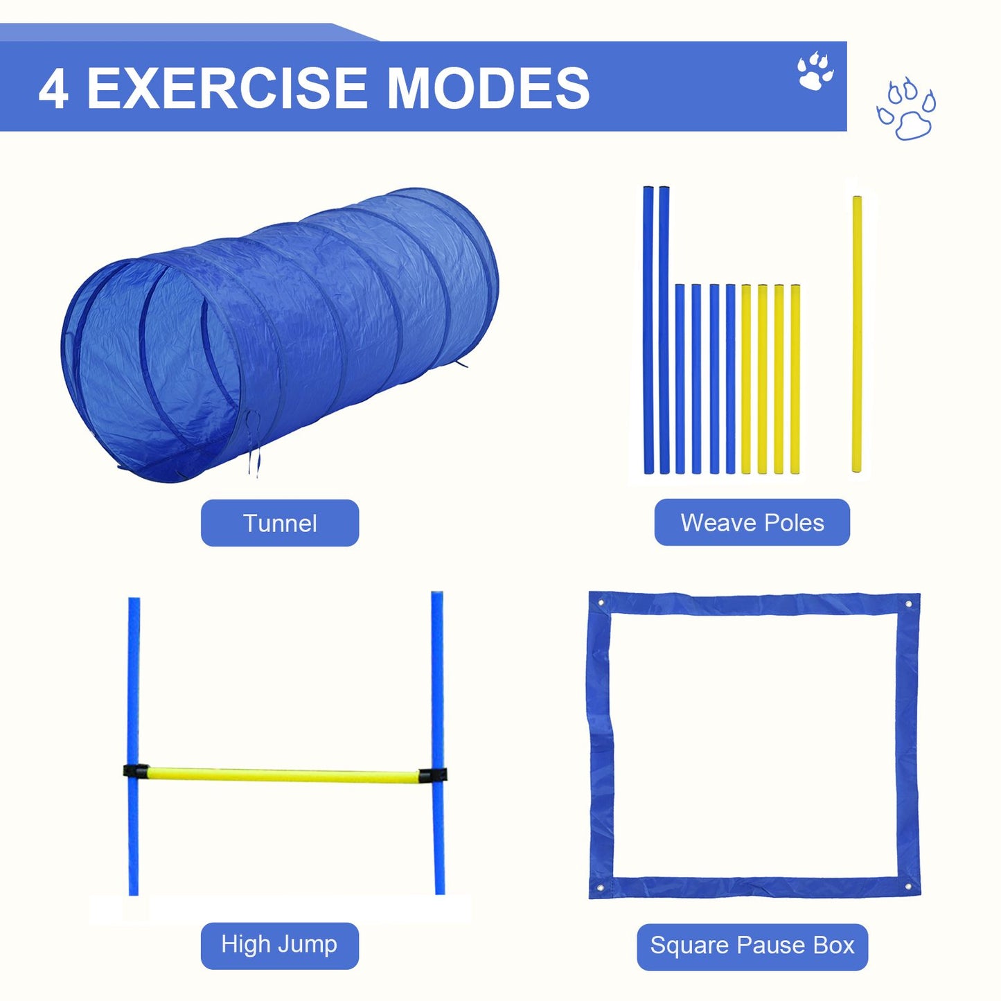 Dog Agility Tools 4PCS Set PE Jumps Stop Box Outdoor Training