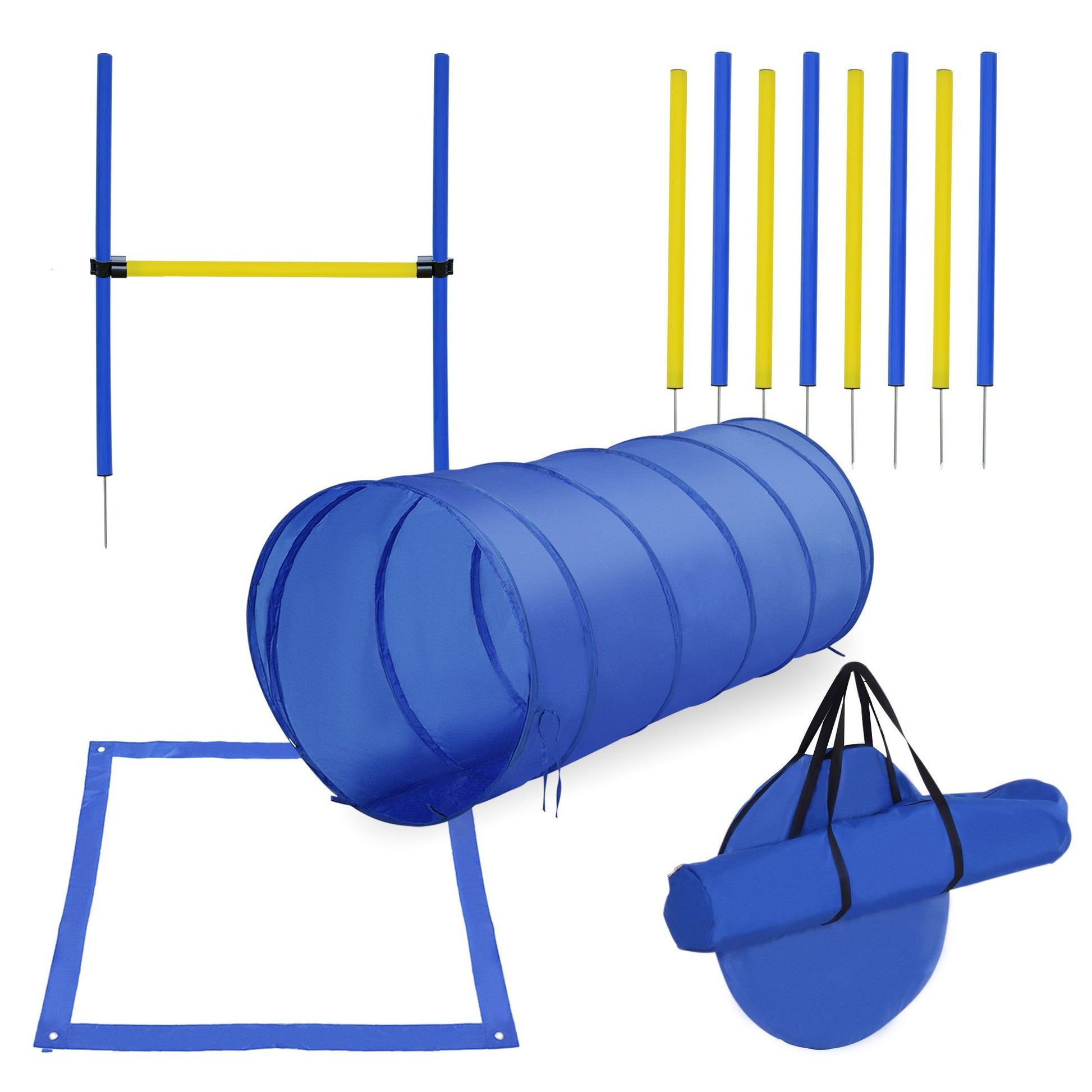 Dog Agility Tools 4PCS Set PE Jumps Stop Box Outdoor Training