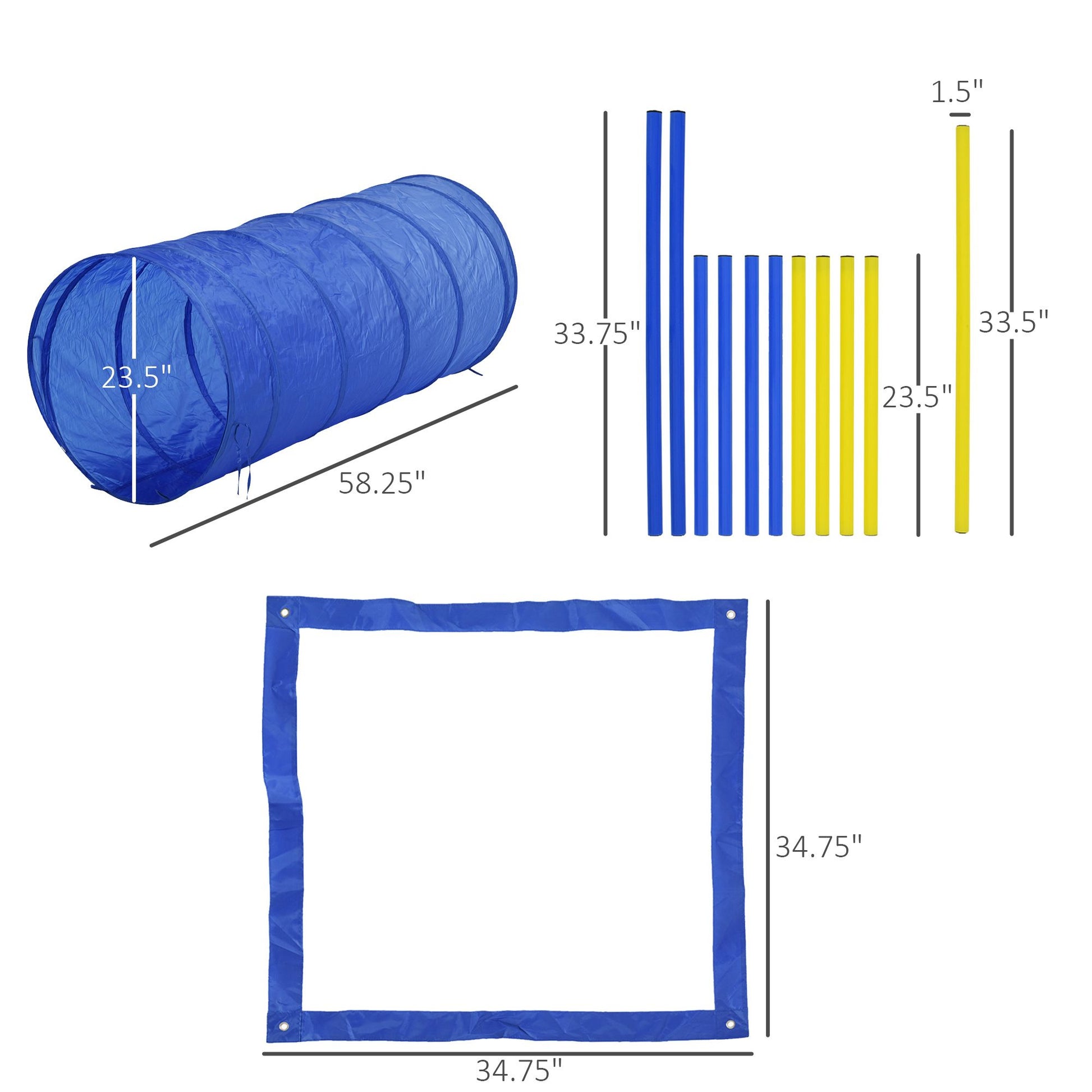 Dog Agility Tools 4PCS Set PE Jumps Stop Box Outdoor Training
