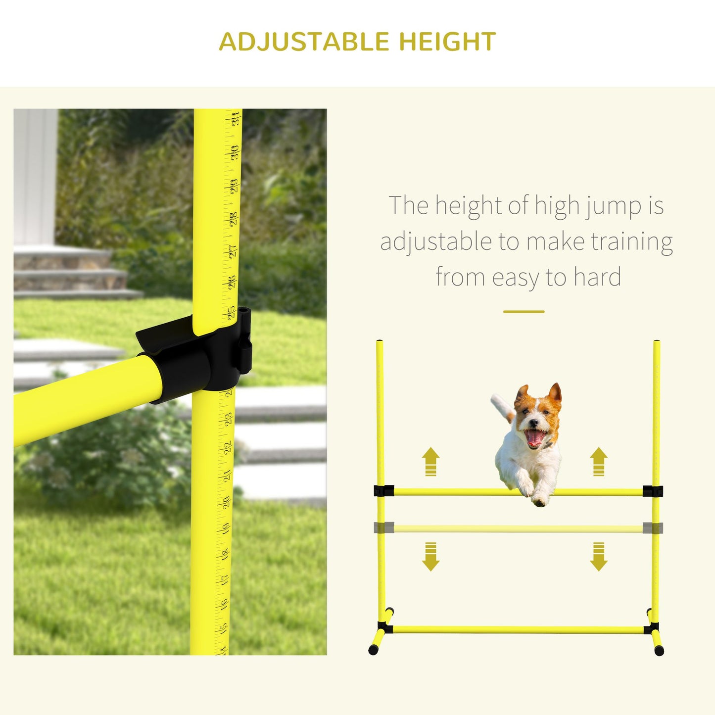 Dog Agility Training 4 Piece Set with Adjustable Height Jump Bars