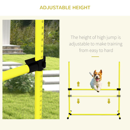 Dog Agility Training 4 Piece Set with Adjustable Height Jump Bars