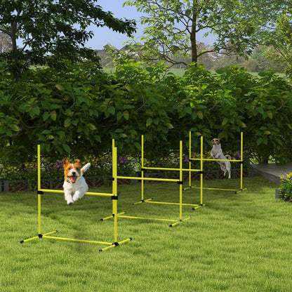 Dog Agility Training 4 Piece Set with Adjustable Height Jump Bars