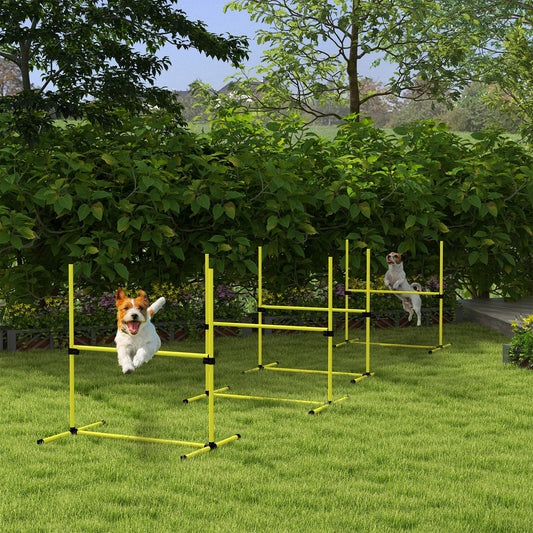 Dog Agility Training 4 Piece Set with Adjustable Height Jump Bars