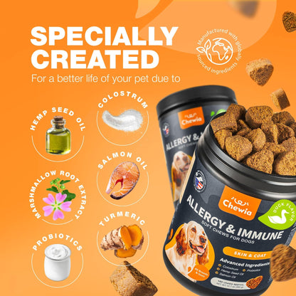 Salmon Oil Skin & Coat Chews for Dogs, Seasonal Support