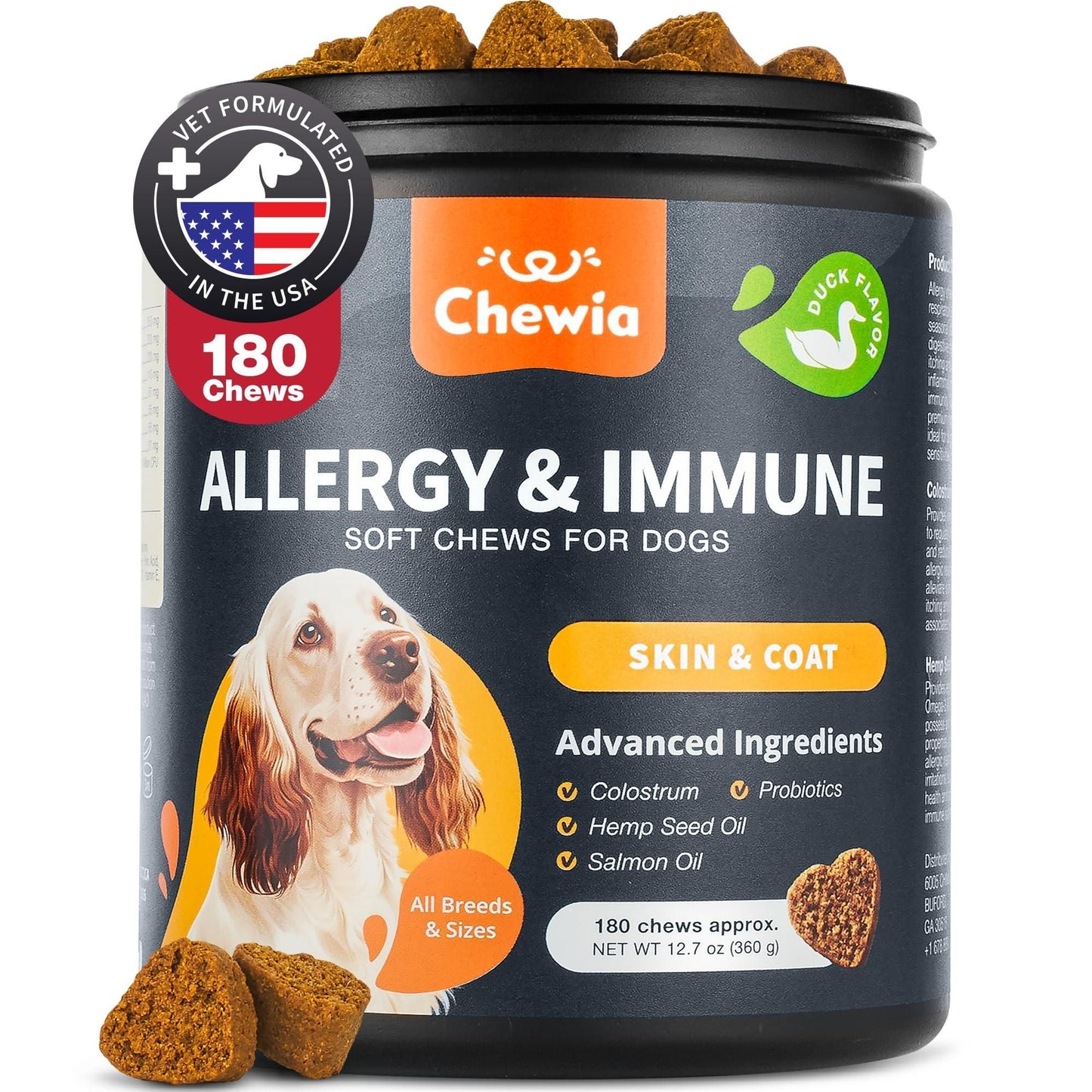 Salmon Oil Skin & Coat Chews for Dogs, Seasonal Support